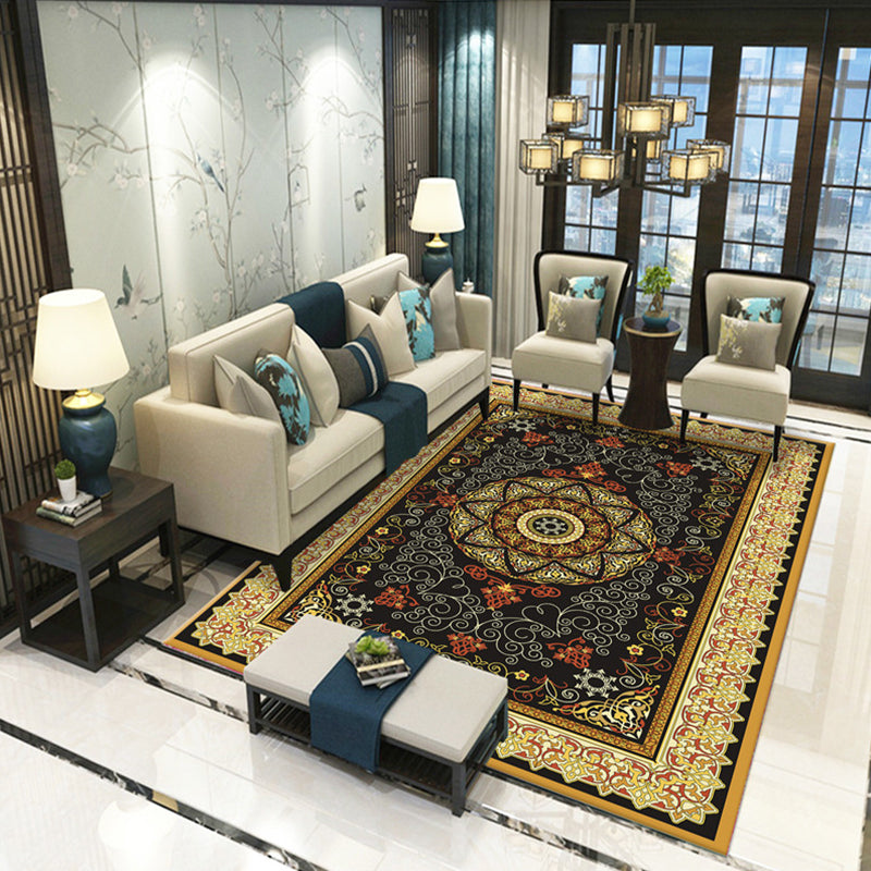 BowLift | Victoria Print Carpet Multicolored Polypropylene Carpet Non-Slip Stain Resistant Washable Indoor Carpet for Living Room