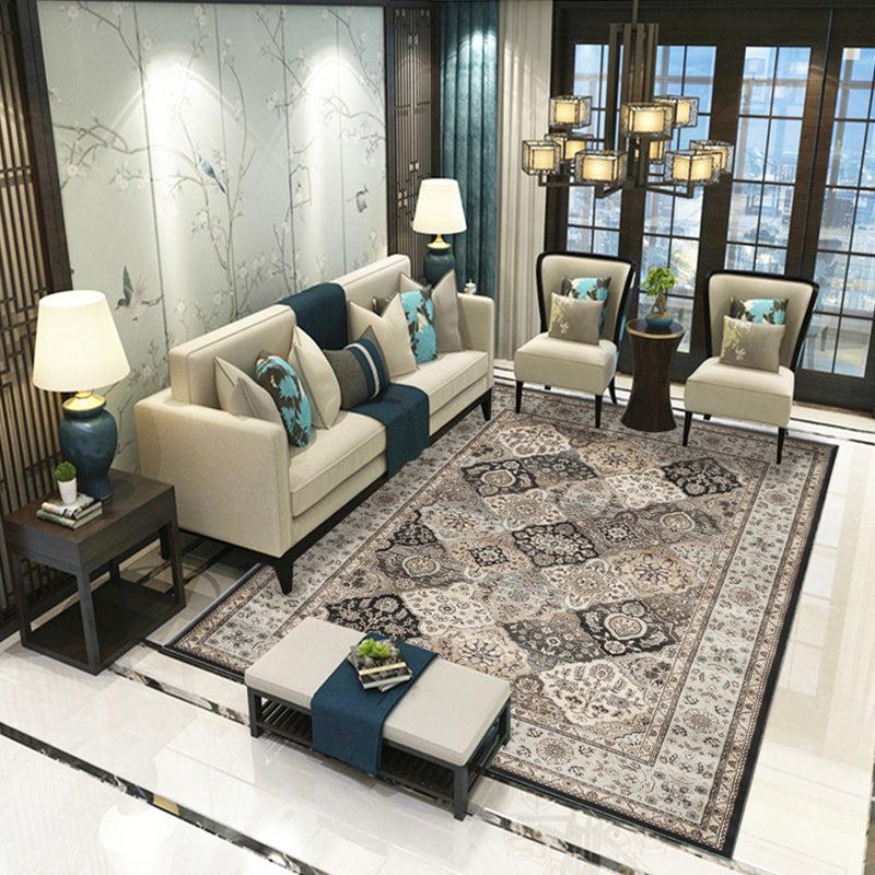 BowLift | Victoria Print Carpet Multicolored Polypropylene Carpet Non-Slip Stain Resistant Washable Indoor Carpet for Living Room