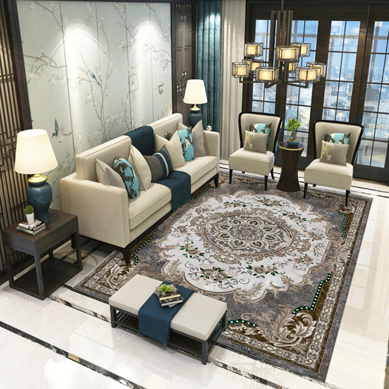 BowLift | Victoria Print Carpet Multicolored Polypropylene Carpet Non-Slip Stain Resistant Washable Indoor Carpet for Living Room