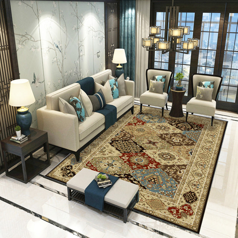 BowLift | Victoria Print Carpet Multicolored Polypropylene Carpet Non-Slip Stain Resistant Washable Indoor Carpet for Living Room