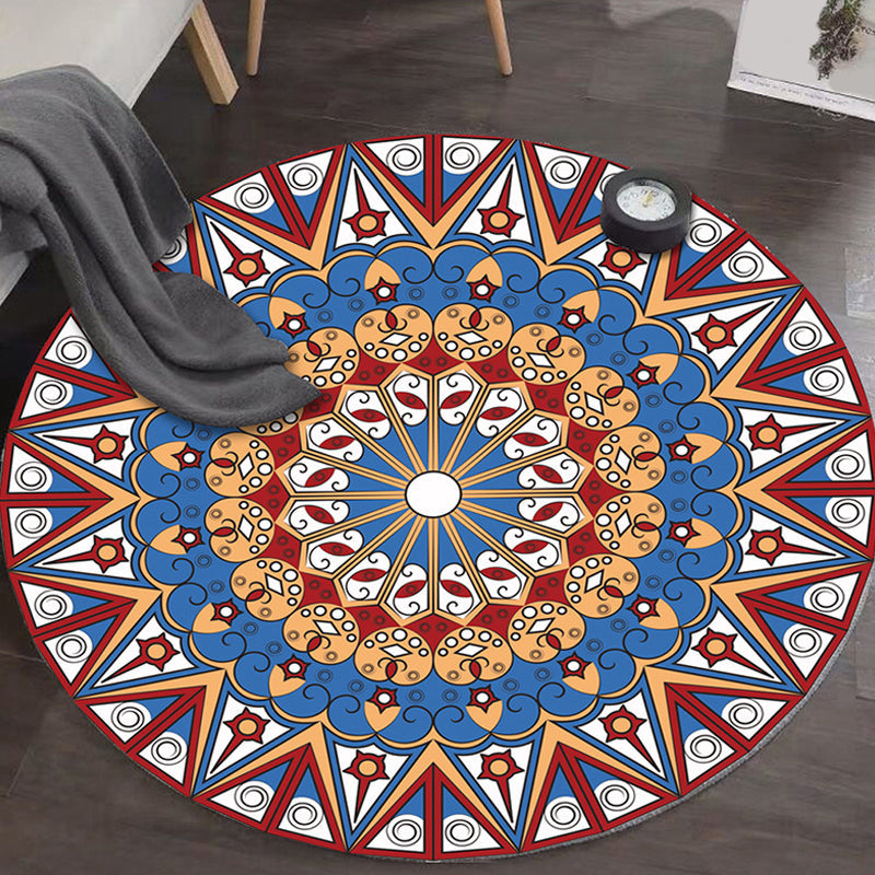 BowLift | Art Deco Moroccan Carpet Multicolored Mandala Carpet Pet-Friendly Machine Washable Non-Slip Rug for Bedroom
