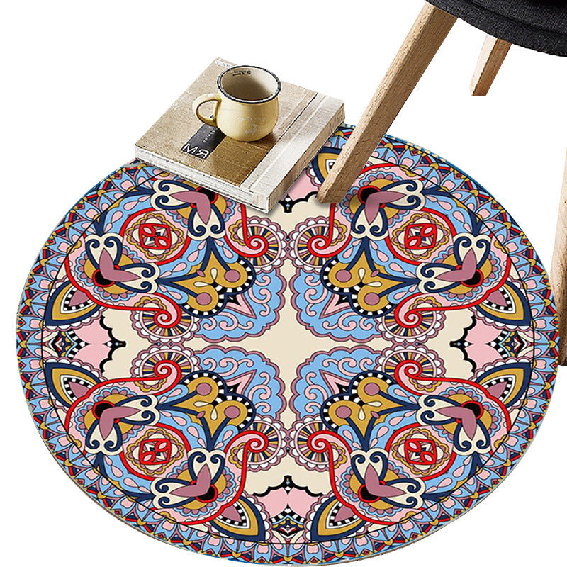 BowLift | Art Deco Moroccan Carpet Multicolored Mandala Carpet Pet-Friendly Machine Washable Non-Slip Rug for Bedroom