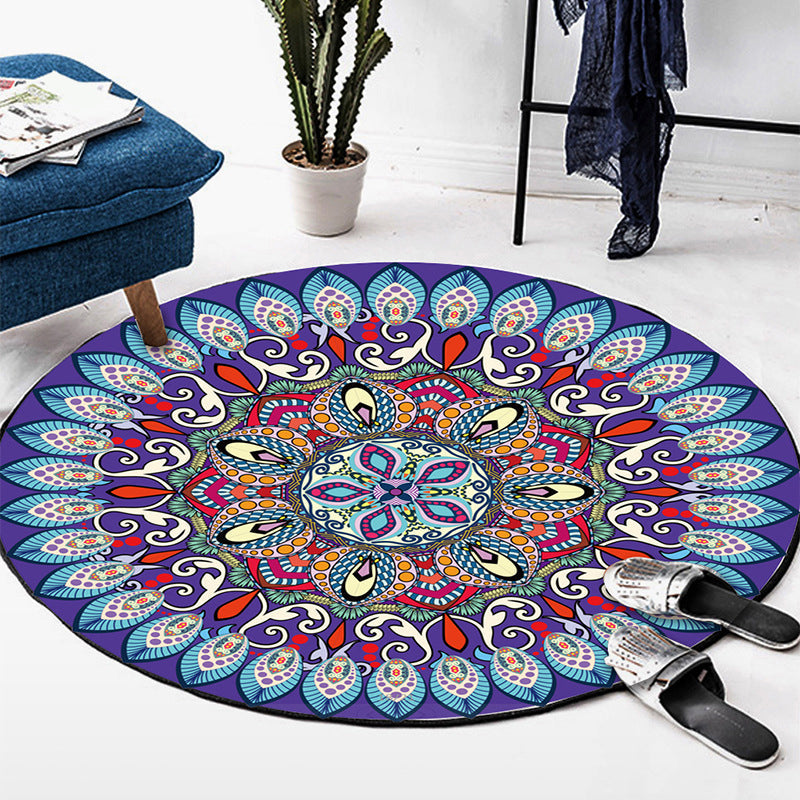 BowLift | Art Deco Moroccan Carpet Multicolored Mandala Carpet Pet-Friendly Machine Washable Non-Slip Rug for Bedroom