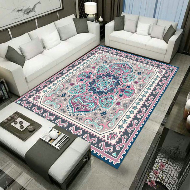 BowLift | Large Persian rug multicolored jacquard-printed rug washable non-slip backing pet-friendly rug for the living room