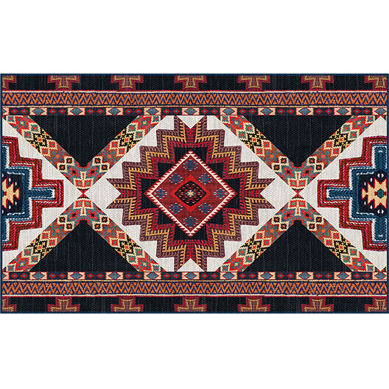 BowLift | Empire Print Rug Multicolored Moroccan Rug Polyester Non-Slip Back Machine Washable Pet-Friendly Rug for Living Room
