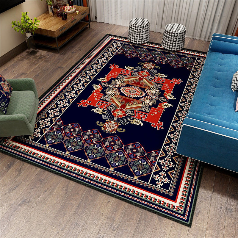 BowLift | Classic Persian Carpet Multicolored Flower Rug Machine Washable Stain Resistant Non-slip Living Room Rug for Home