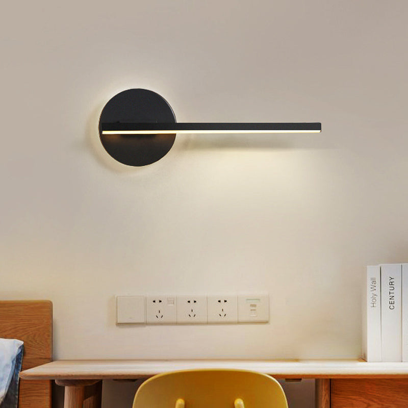BowLift | Black/White Linear Wall Lamp Minimal Acrylic LED Wall Light for Bedroom in Warm/White Light
