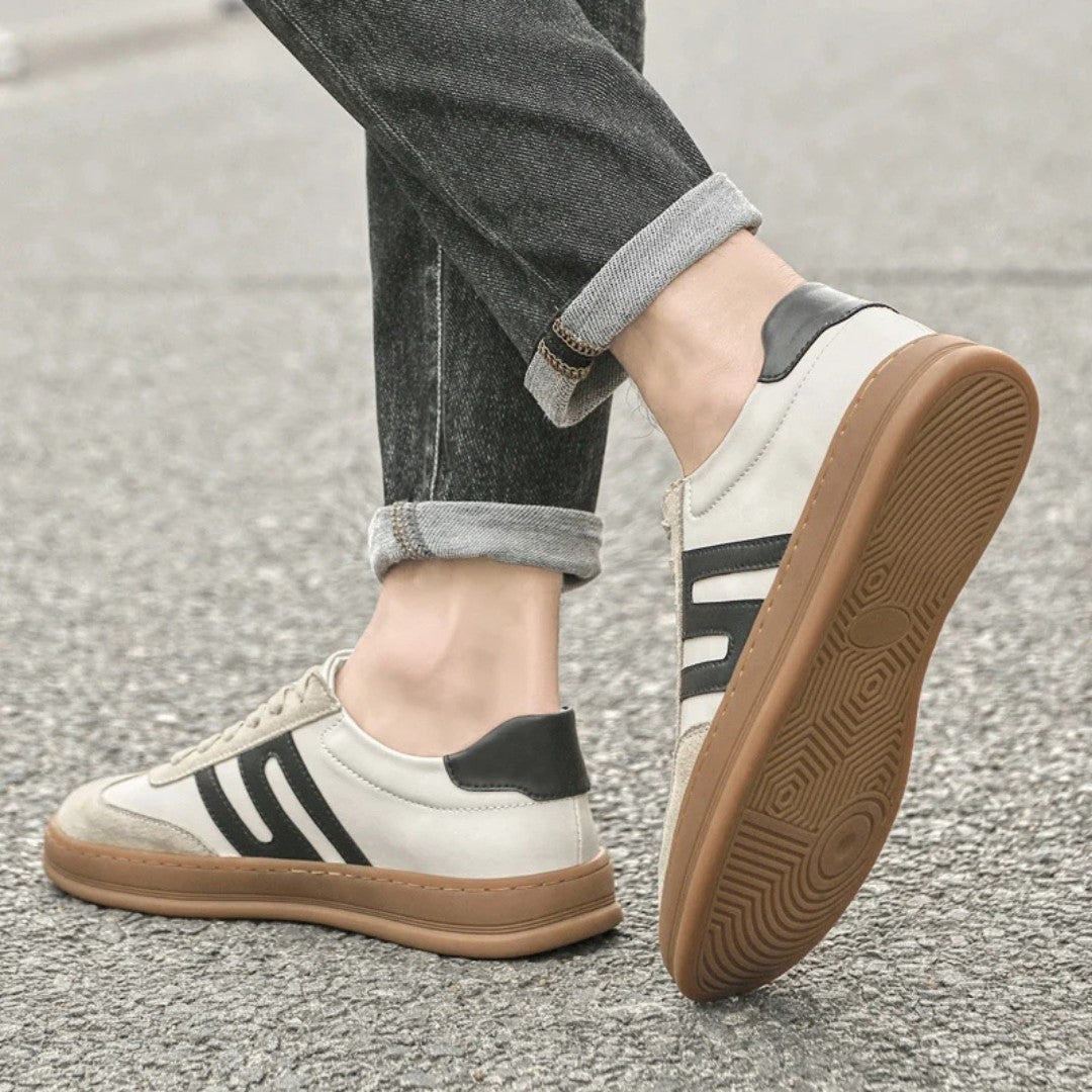 Leather and Suede Low-Top Sneakers