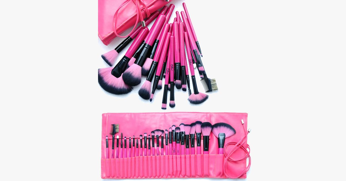 BowLift | Hot Pink 24-Piece Makeup Brush Set
