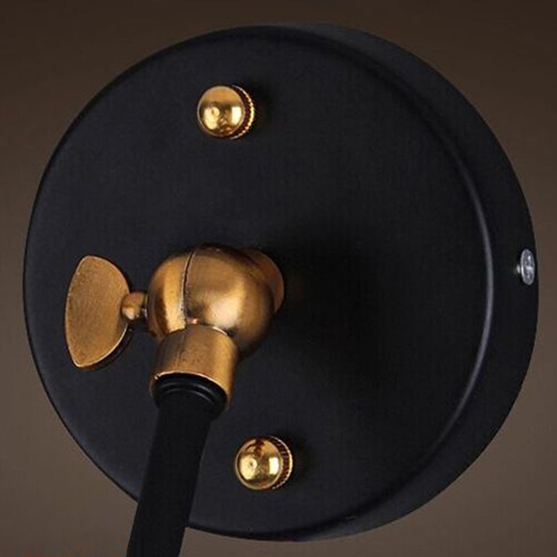 BowLift | Black Umbrella Shade Folding Wall Lamp Retro Style Single Bulb Restaurant Wall Lighting Fixture