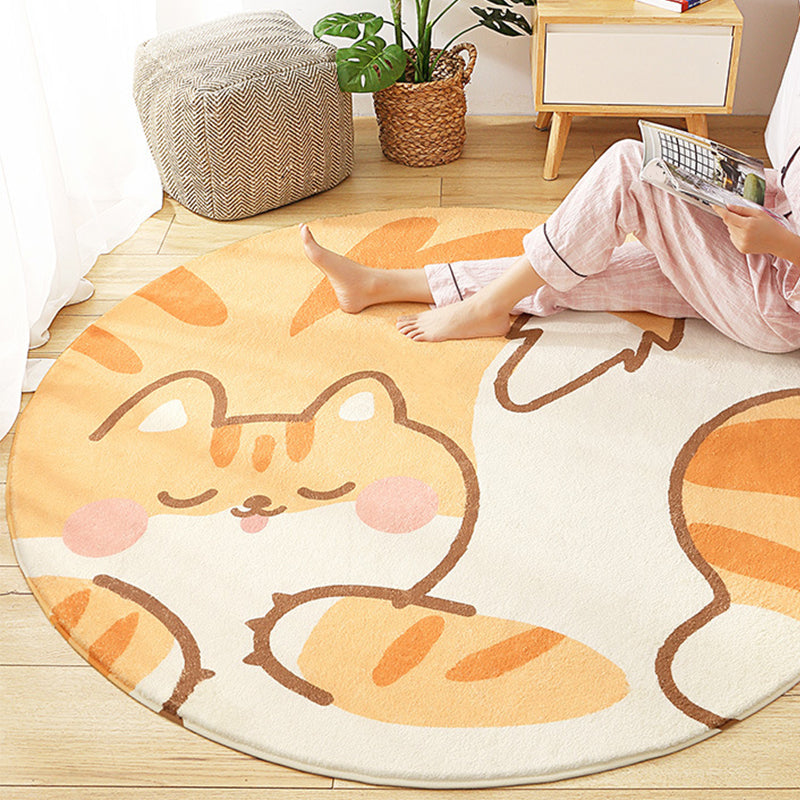BowLift | Cute Animal Pattern Rug Multi-Color Synthetic Rug Anti-Slip Back Washable Rug for Kids Room