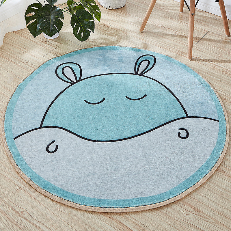 BowLift | Beautiful Cartoon Printed Rug Multicolor Cotton Blend Indoor Rug Non-Slip Back Easy Care Rug with Border for the Room