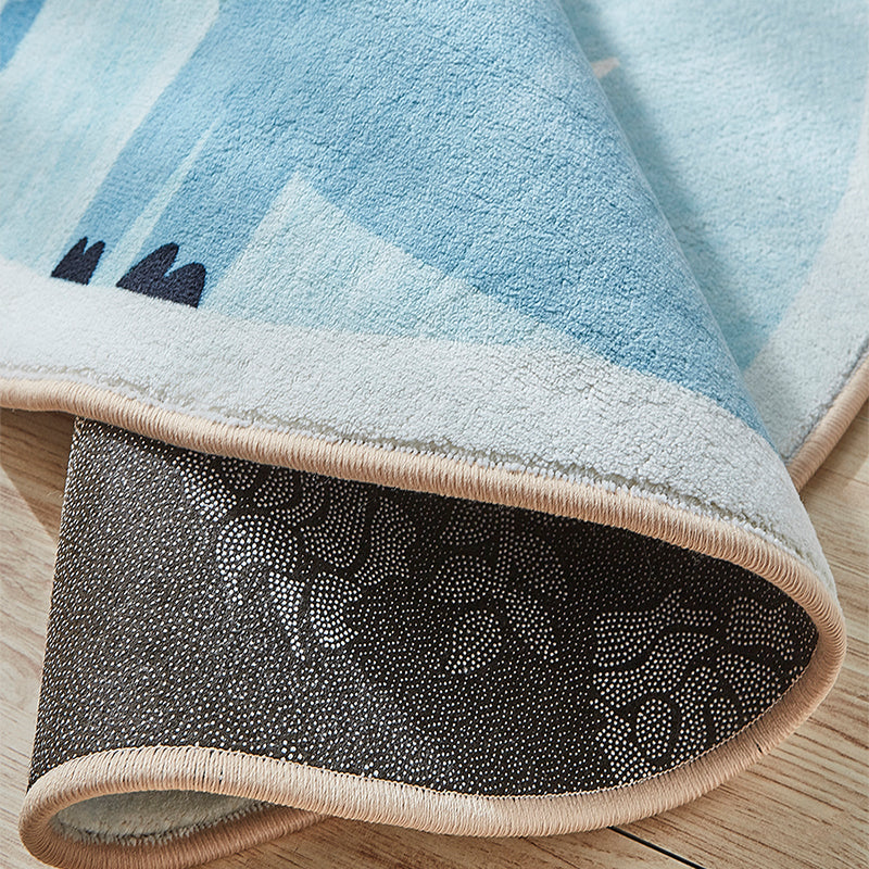 BowLift | Beautiful Cartoon Printed Rug Multicolor Cotton Blend Indoor Rug Non-Slip Back Easy Care Rug with Border for the Room