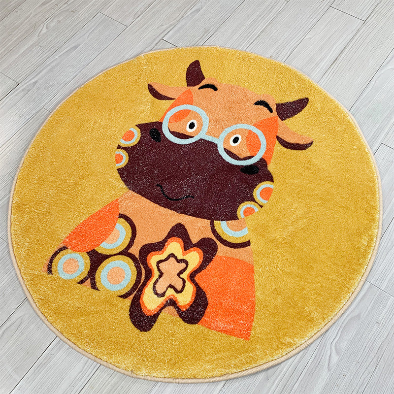 BowLift | Beautiful Cartoon Printed Rug Multicolor Cotton Blend Indoor Rug Non-Slip Back Easy Care Rug with Border for the Room