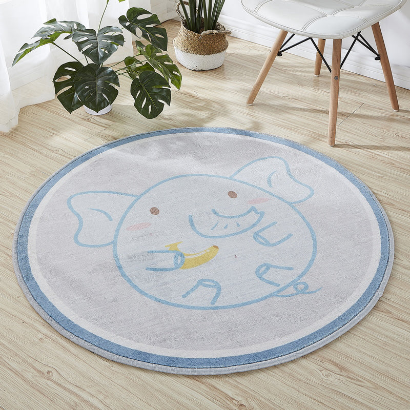 BowLift | Beautiful Cartoon Printed Rug Multicolor Cotton Blend Indoor Rug Non-Slip Back Easy Care Rug with Border for the Room