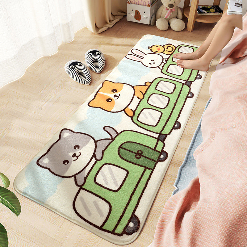 BowLift | Comfort Children's Room Carpet Multicolored Cartoon Animal Area Rug Synthetic Easy Care Pet-Friendly Rug