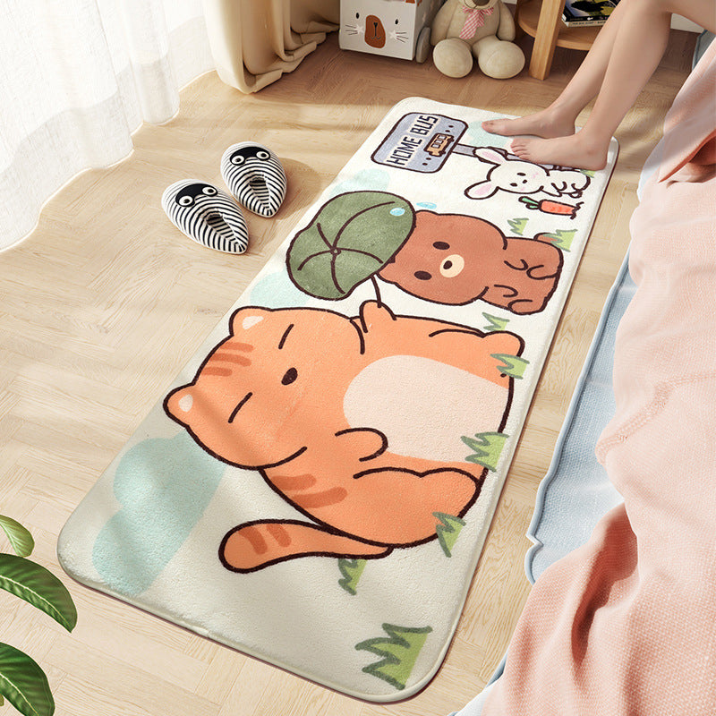 BowLift | Comfort Children's Room Carpet Multicolored Cartoon Animal Area Rug Synthetic Easy Care Pet-Friendly Rug