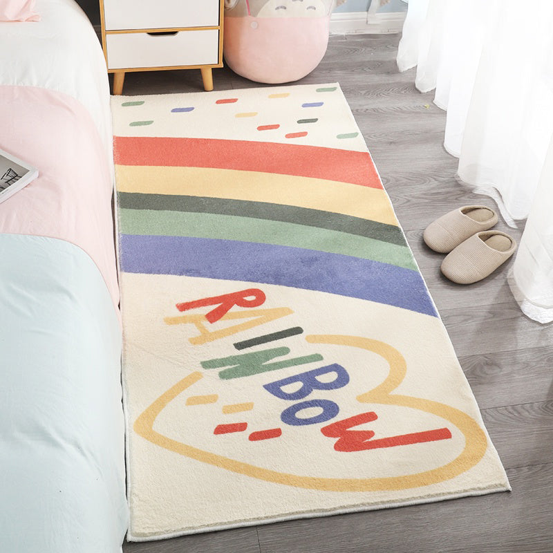 BowLift | Casual abstract patterned rug Multicolored cotton blend rug pet-friendly washable indoor rug for bedroom