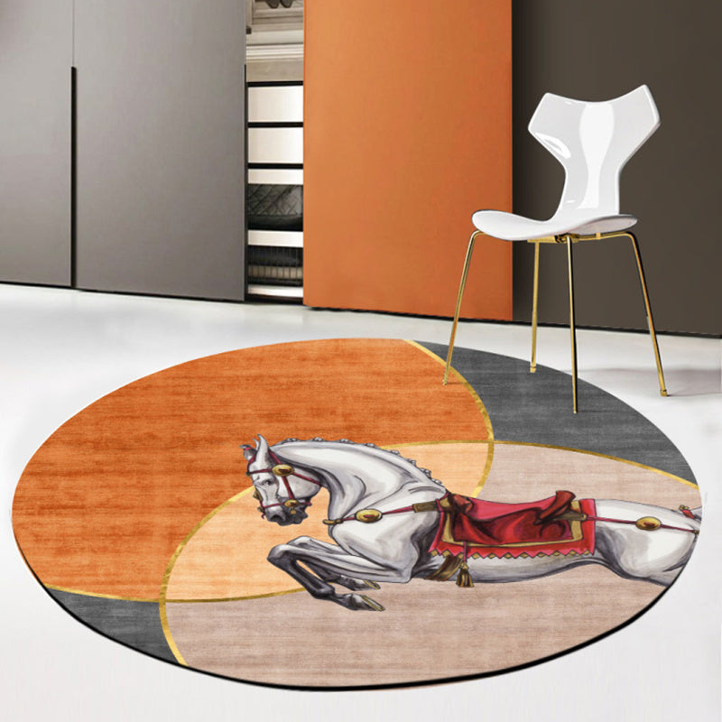 BowLift | Creative Abstract Printed Area Rug Multicolor Synthetic Carpet Non-Slip Back Stain Resistant Rug for Bedroom