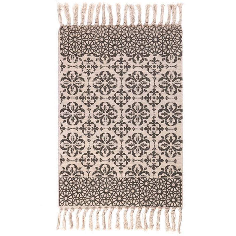 BowLift | Americana Bedroom Rug Multicolored geometric print area rug machine washable easy care with fringes