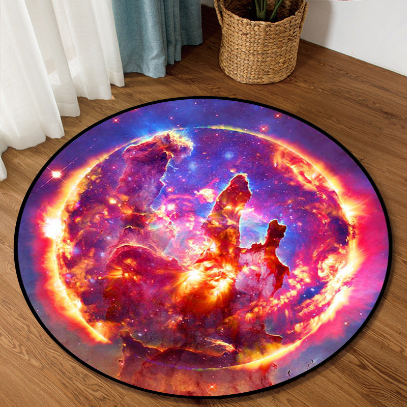 BowLift | Colorful Children's Room Rug Contemporary Space 3D Printed Carpet Polyester Non-Slip Washable Rug