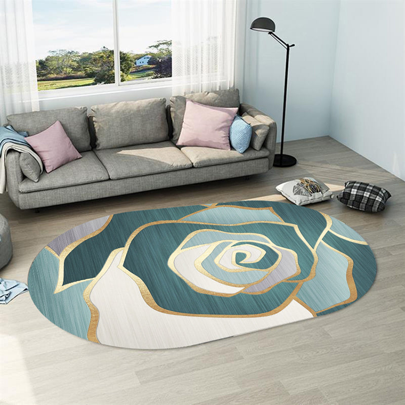 BowLift | Casual abstract print rug Multicolor Polyester rug Non-slip underside Stain-resistant rug for living room