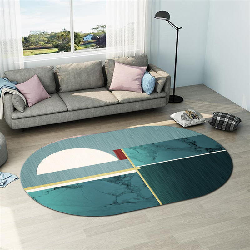 BowLift | Casual abstract print rug Multicolor Polyester rug Non-slip underside Stain-resistant rug for living room