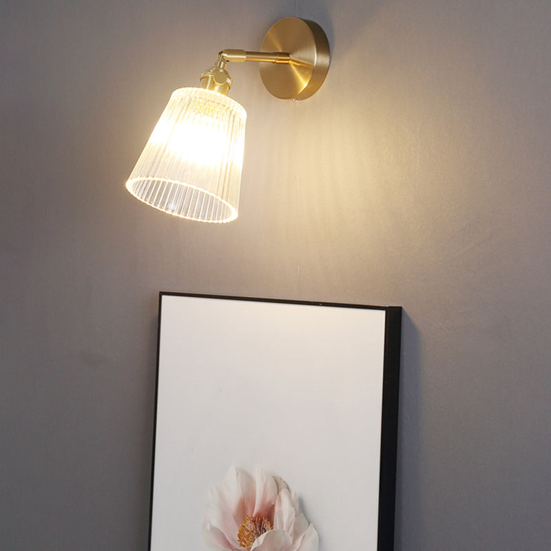 BowLift | Industrial Shade Wall Mount Light Single Clear Glass Wall Light Fixture for Nightstand