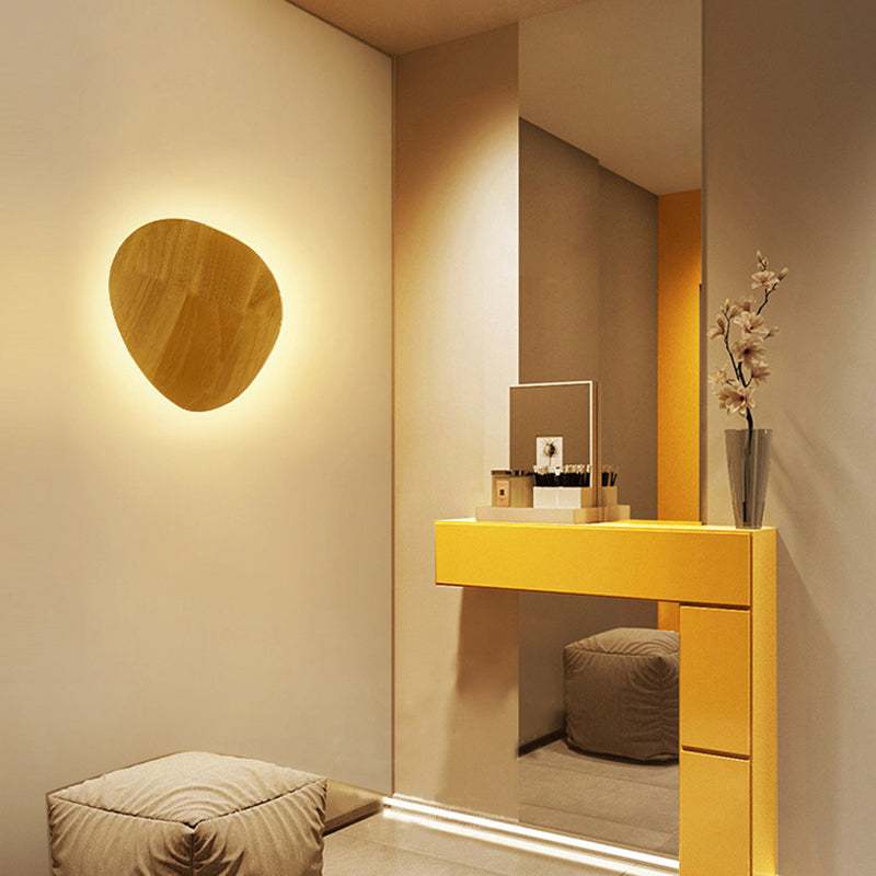 BowLift | Contemporary geometric LED wall lighting wood living room wall lamp in beige