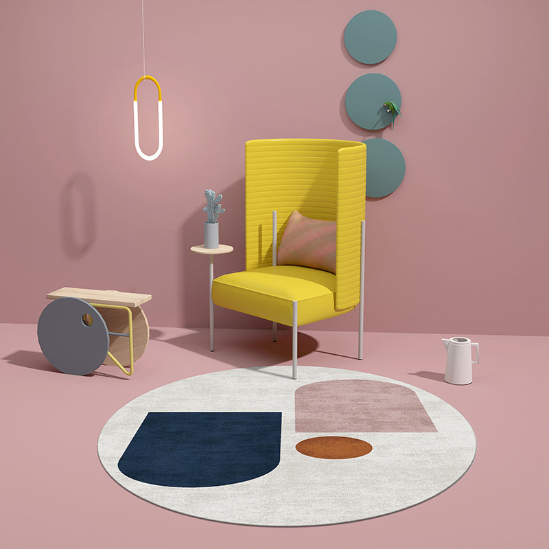 BowLift | Creative Bedroom Rug Multicolored Color Differentiated Rug Polypropylene Washable Pet Friendly Non-Slip Rug