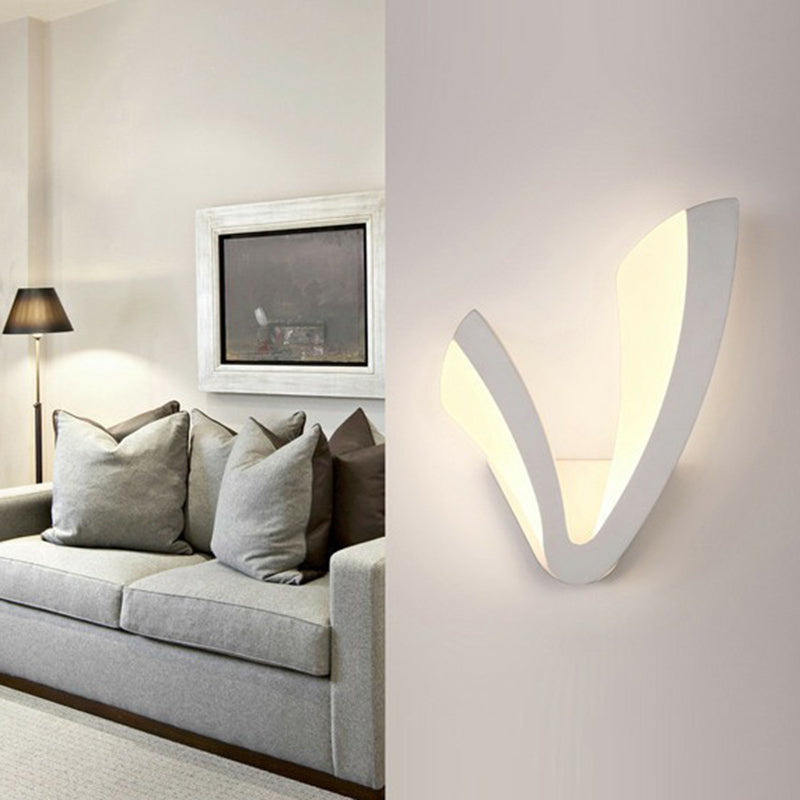BowLift | Acrylic V-Shape LED Wall Mounted Light Simplicity White Wall Lamp Lighting for Bedside