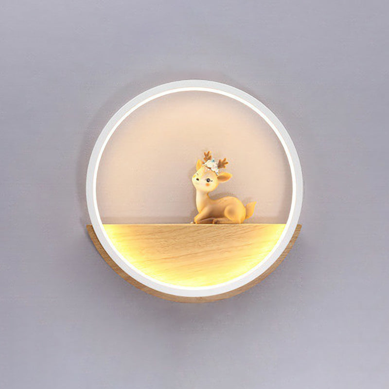 BowLift | Circle Living Room Wall Sconces Lamp Metal Modern Style LED Wall Lighting with Decorative Deer