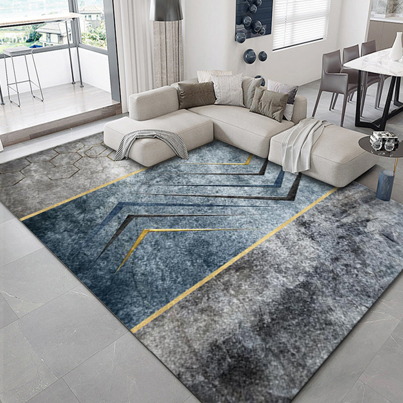 BowLift | Luxurious geometric print rug Multicolored synthetic rug with non-slip backing pet-friendly rug for the living room