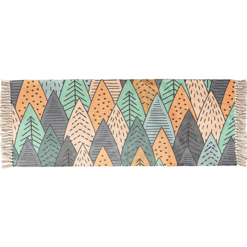 BowLift | Classic Multicolored Drop Carpet Polyester Plant Printed Carpet Non-Slip Back Machine Washable Carpet for Bedroom