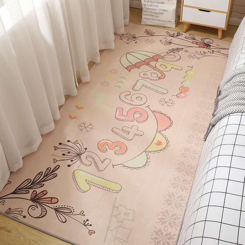 BowLift | Casual Love Rug Multicolor Animal Print Indoor Rug Synthetic Non-Slip Backing Washable Rug for Bedroom