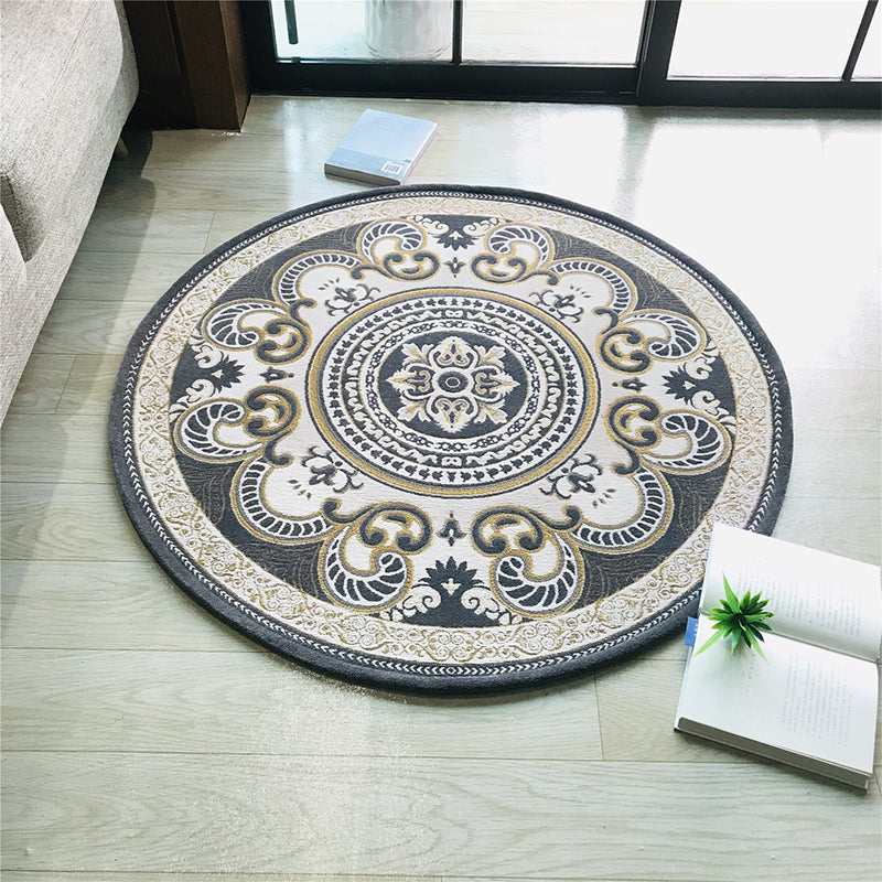 BowLift | Western Living Room Carpet Multicolor Floral Pattern Area Rug Polyester Non-Slip Back Washable Rug