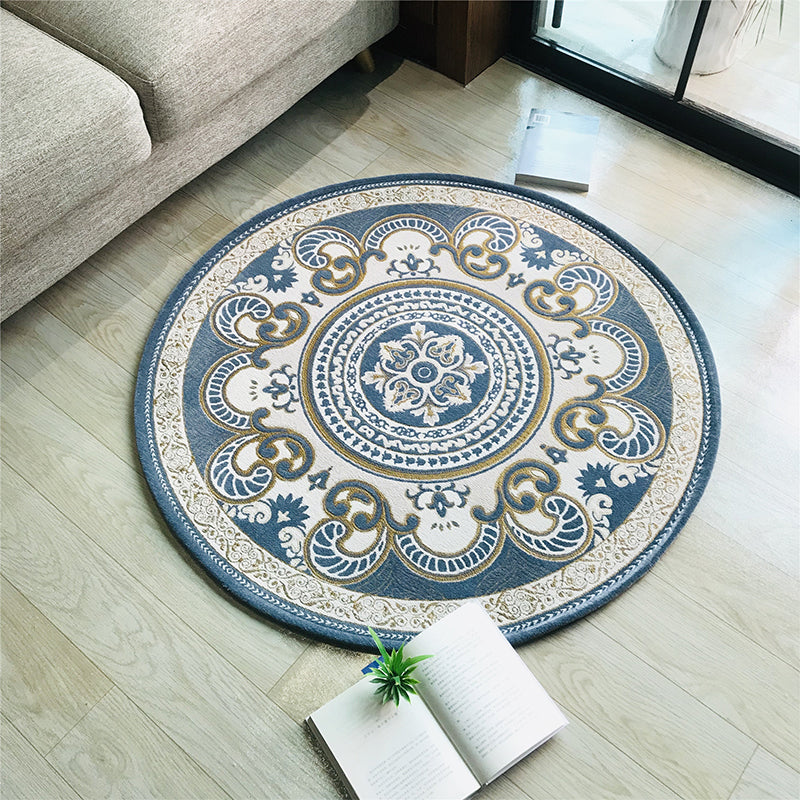BowLift | Western Living Room Carpet Multicolor Floral Pattern Area Rug Polyester Non-Slip Back Washable Rug