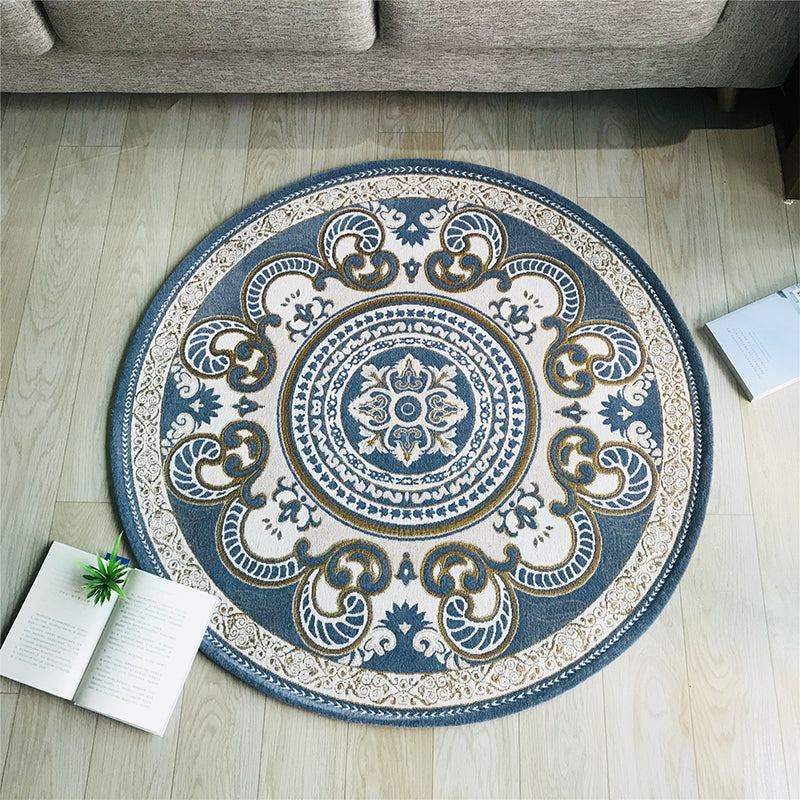 BowLift | Western Living Room Carpet Multicolor Floral Pattern Area Rug Polyester Non-Slip Back Washable Rug