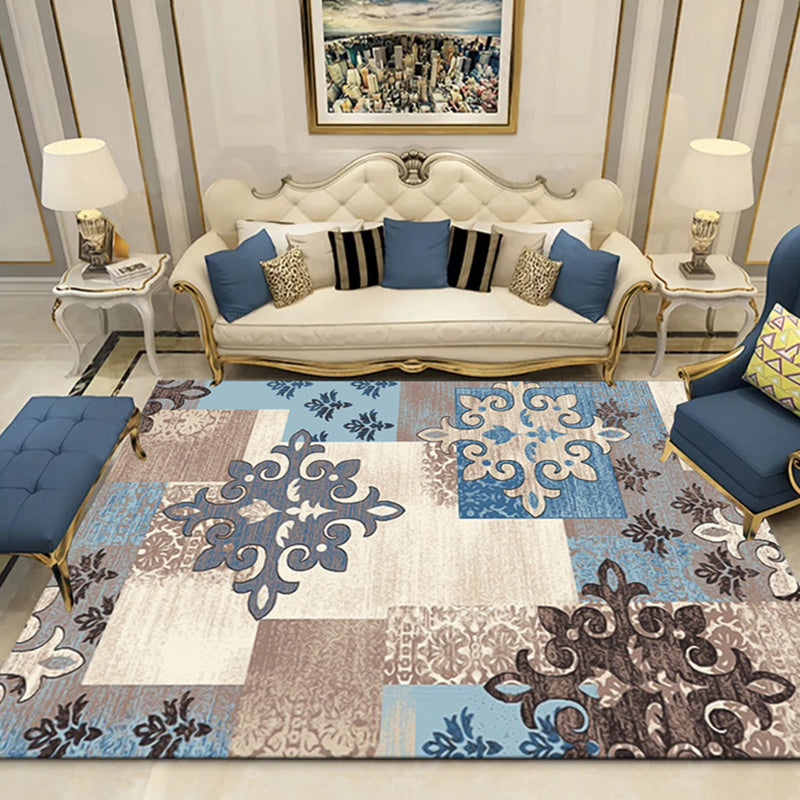 BowLift | Indian Living Room Rug Multicolored Geometric Pattern Indoor Rug Polyester Pet Friendly Washable Rug