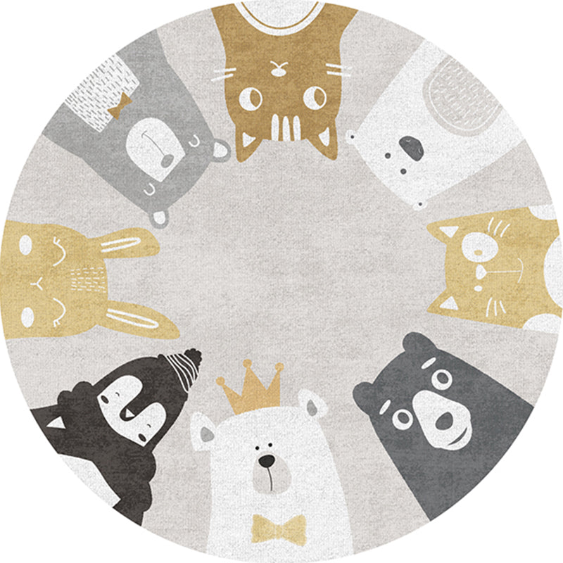 BowLift | Casual Kids Bedroom Rug Multicolor Cartoon Indoor Rug Polyester Non-Slip Easy Care Area Rug