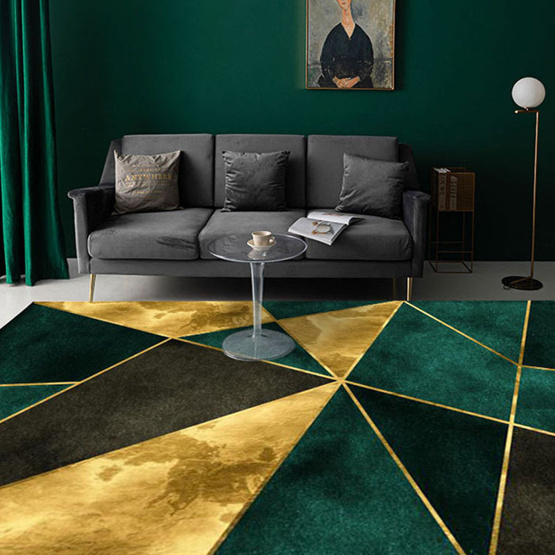 BowLift | Contemporary geometric printed carpet Multicolored polypropylene carpet Non-slip backing Machine washable carpet for the living room