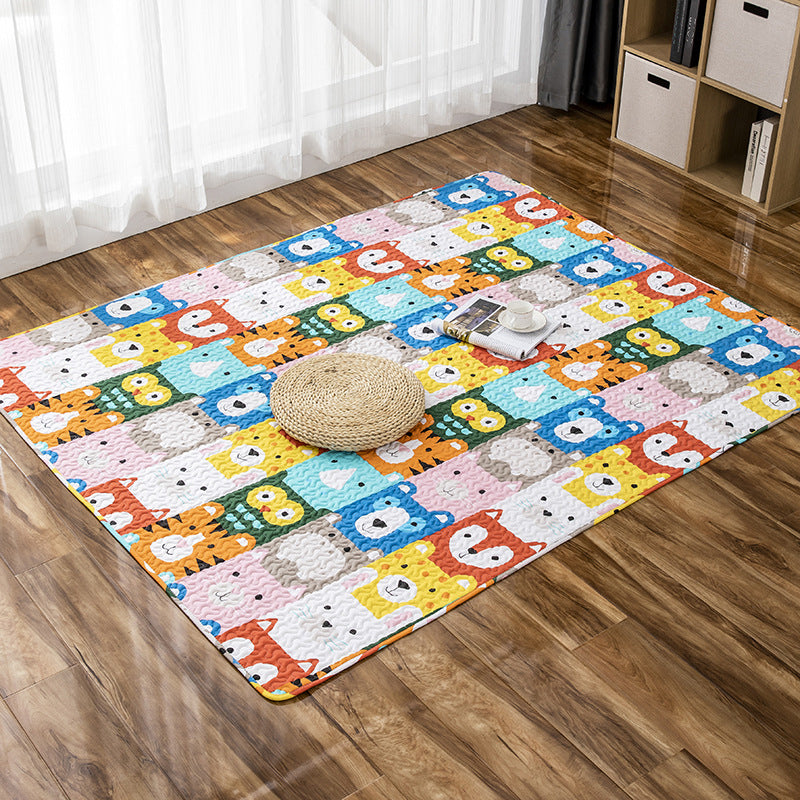 BowLift | Comfort Kids Room Rug Multicolored Cartoon Rug Cotton Blend Pet-Friendly Easy Care Rug