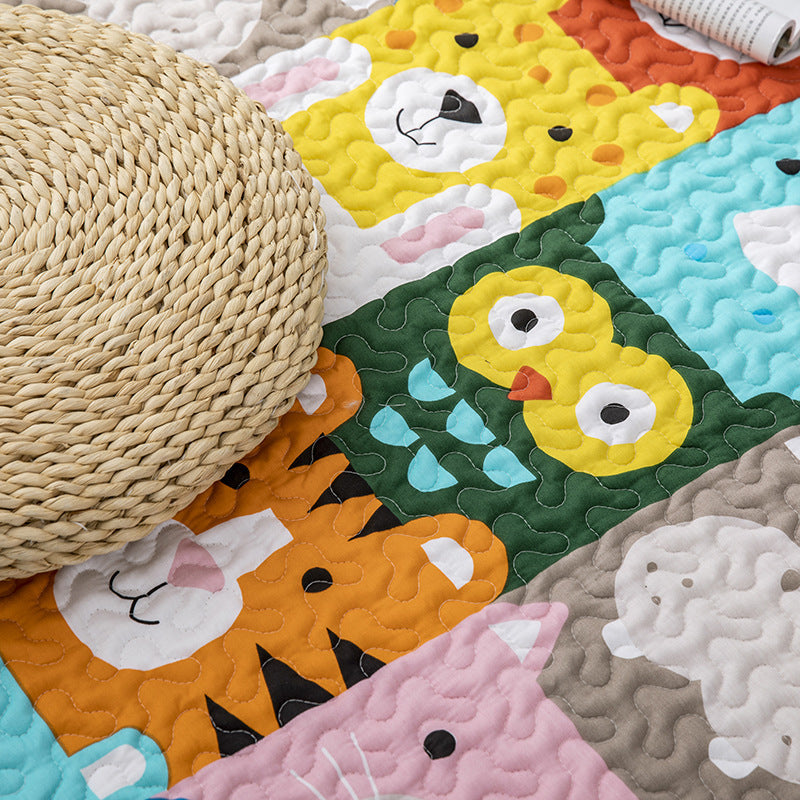 BowLift | Comfort Kids Room Rug Multicolored Cartoon Rug Cotton Blend Pet-Friendly Easy Care Rug