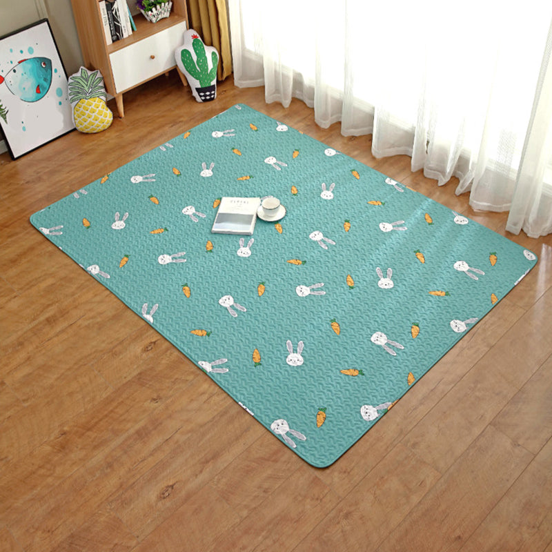 BowLift | Beautiful Cartoon Print Rug Multicolored Cotton Area Rug Pet Friendly Machine Washable Rug for Children's Room