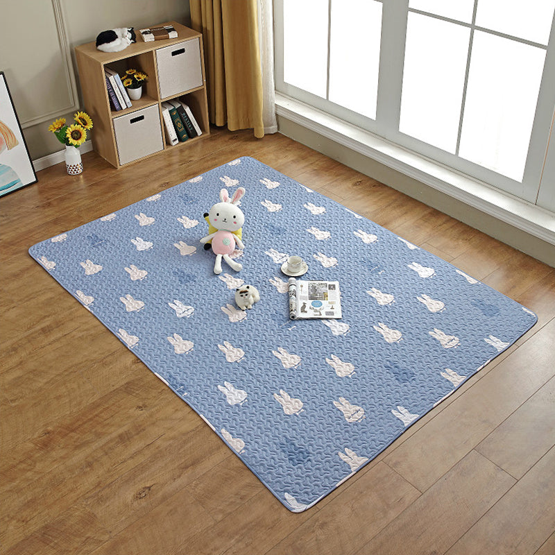BowLift | Beautiful Cartoon Print Rug Multicolored Cotton Area Rug Pet Friendly Machine Washable Rug for Children's Room