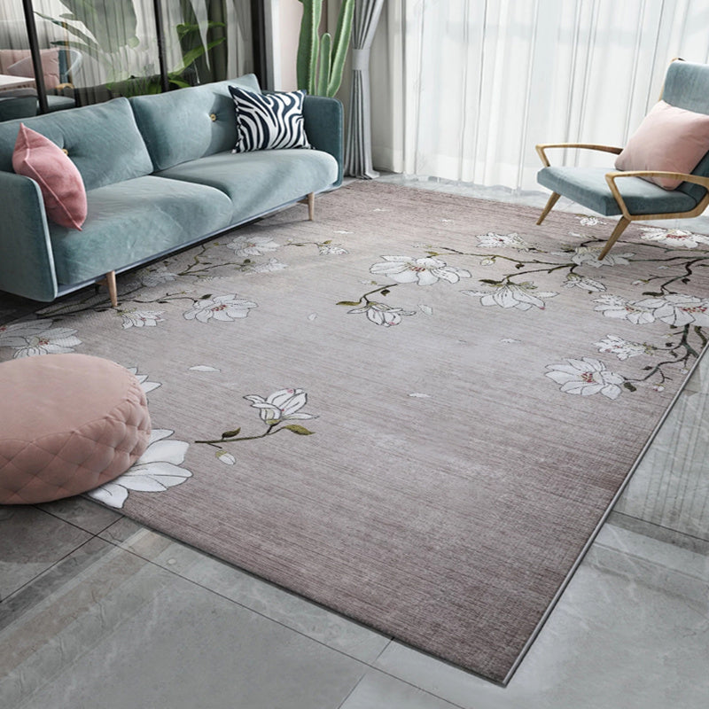 BowLift | Western Plant Print Rug Multi-Color Polyester Area Rug Pet Friendly Stain Resistant Indoor Rug for Hall
