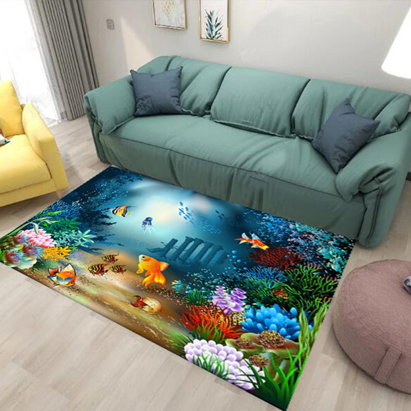 BowLift | Sweet Animal Print Rug Multicolored Polypropylene Rug Polyester Non-Slip Back Washable Rug