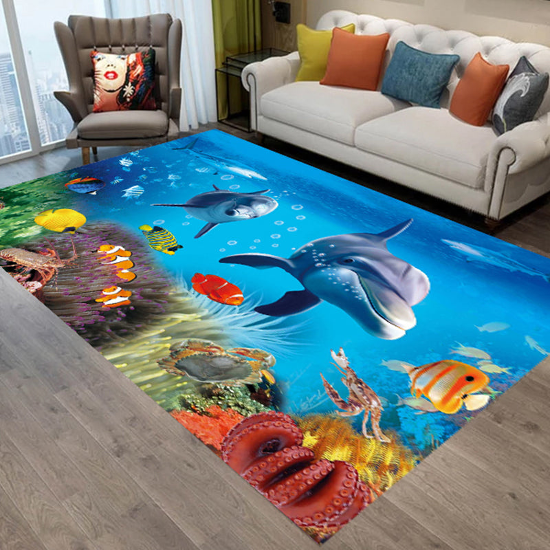 BowLift | Sweet Animal Print Rug Multicolored Polypropylene Rug Polyester Non-Slip Back Washable Rug