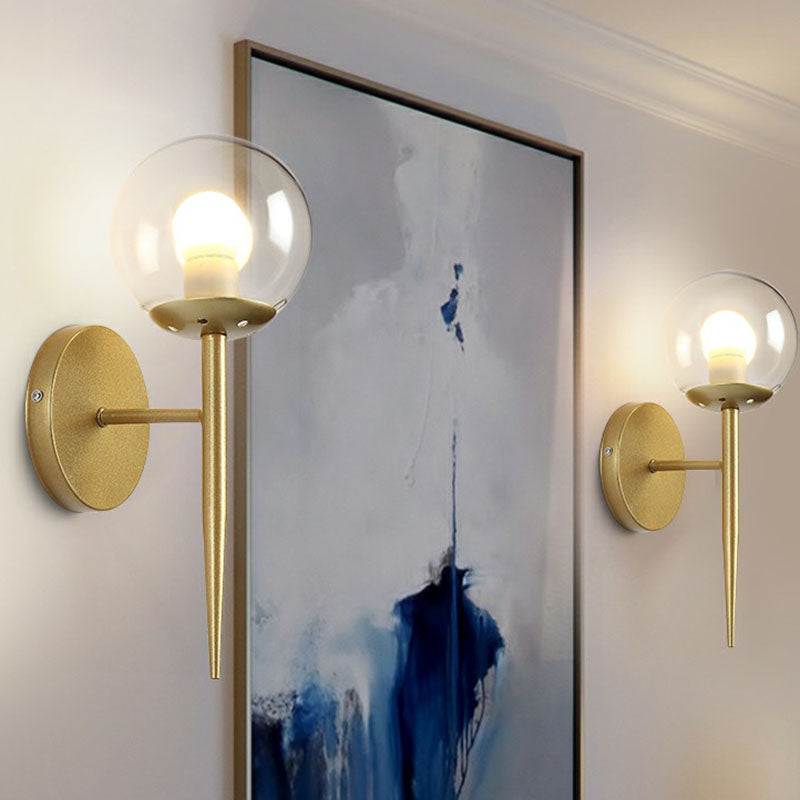 BowLift | Torch Design Wall Lamp Minimalistic Bright Globe Glass Single Corridor Wall Lighting