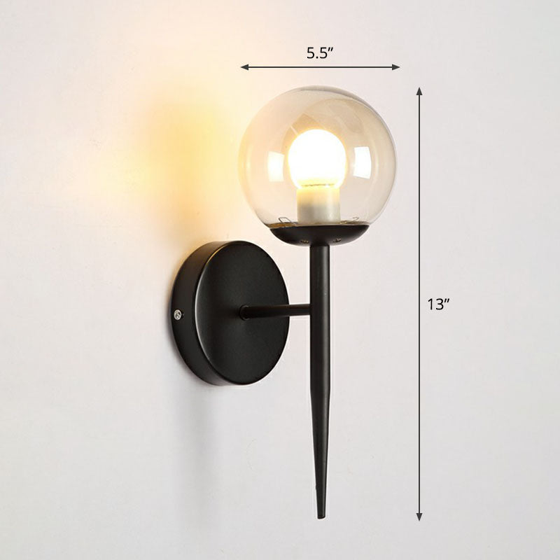 BowLift | Torch Design Wall Lamp Minimalistic Bright Globe Glass Single Corridor Wall Lighting